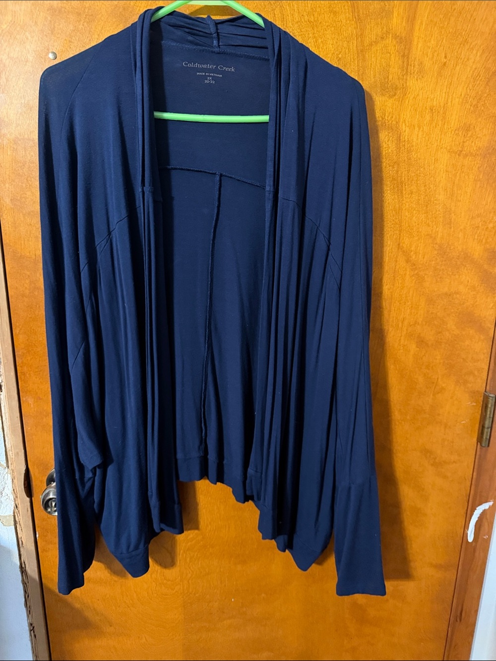 Coldwater Creek Navy Open Draped Jacket